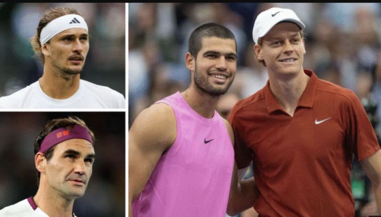 Roger Federer Alexander Zverev Carlos Alcaraz Jannik Sinner